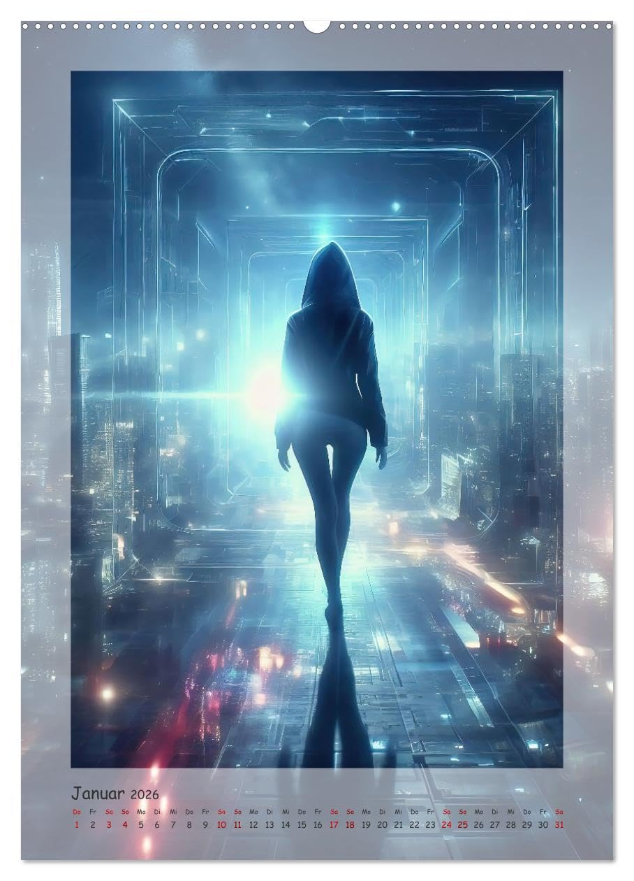 Entdecke die Zukunft - Future World mit KI (hochwertiger Premium Wandkalender 2026 DIN A2 hoch), Kunstdruck in Hochglanz