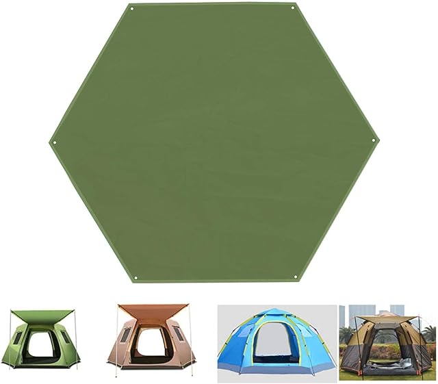 Waterproof Camping Tarp Hexagonal Tent Tarp Ground Camping Sheet Tarpaulin Rain Fly Picnic Mat Hammock Canopy Footprint For Camping, Hiking, Mountain Climbing, Fishing, Backpacking, Sports Events