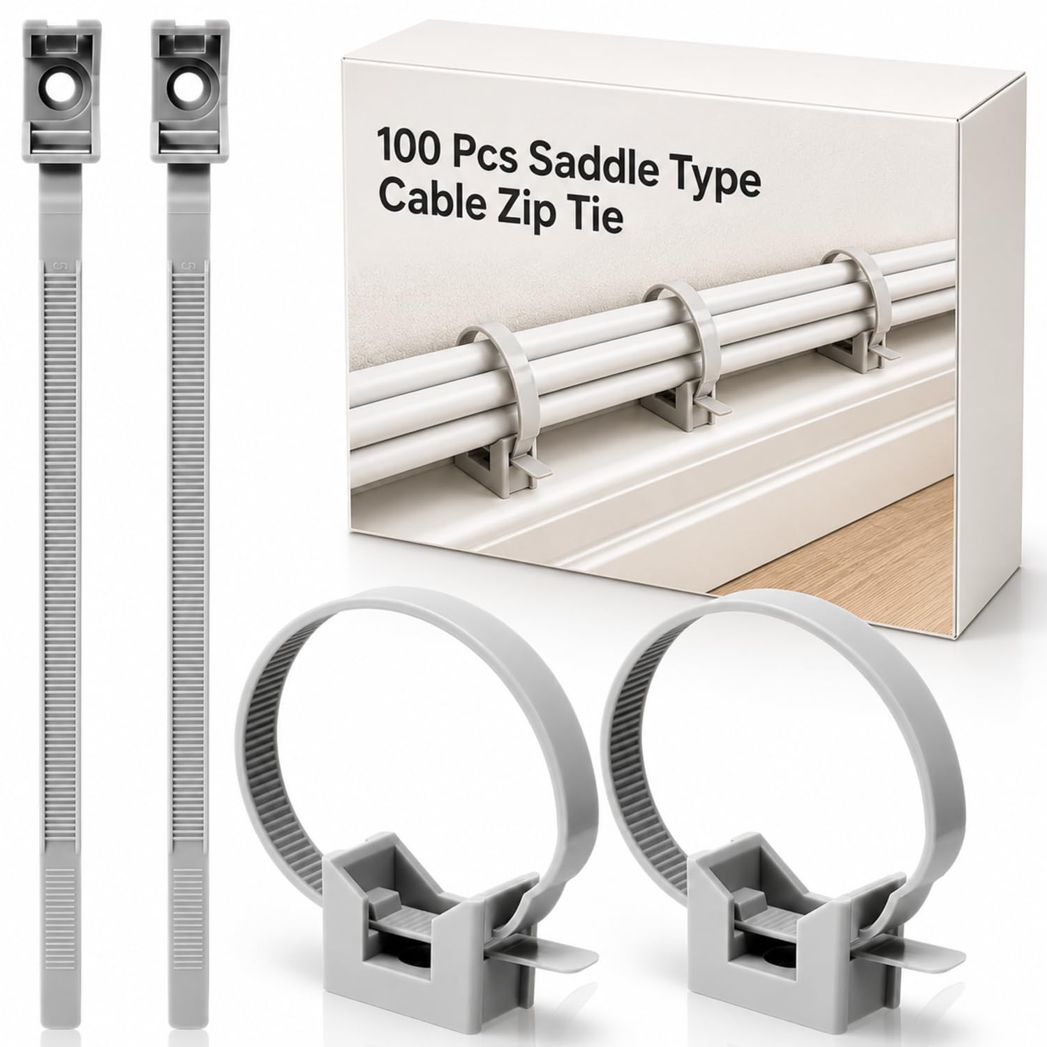 Attaches de 17,8 cm pour gestion d'ancrage de câbles et tubes isolants rigides, lot robuste