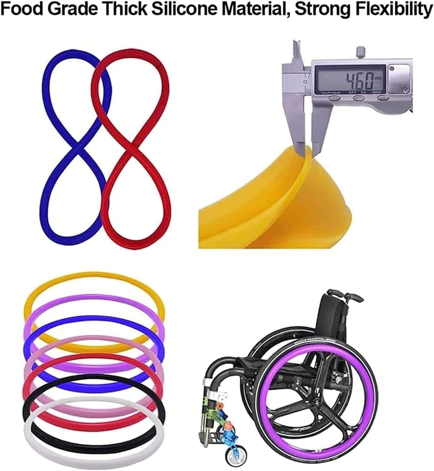 Fundas para Llantas de Silla de Ruedas, Fundas para Silla de Ruedas, Agarre y tracción mejorados, Accesorios para Silla de Ruedas (Amarillo, 24 Pulgadas)