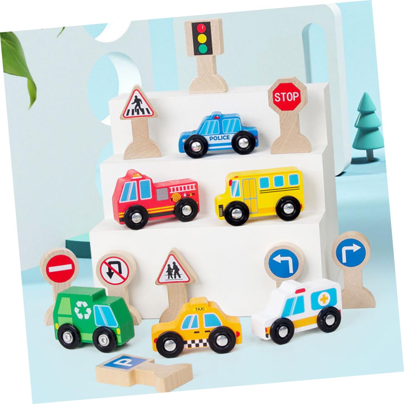 Amazon.co.jp: TOYANDONA 3個セット 子供用木製乗り物 木製車両 木の車 
