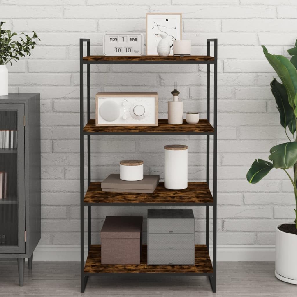 Generisch Wandregale 4 STK. Räuchereiche 60x40x1,5 cm Holzwerkstoff,Regalsysteme,11.66 kg-838243