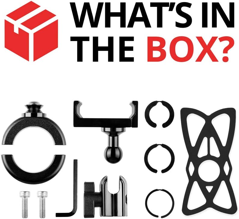 Promo 40% OFF Metal Motorcycle Mount for Phone - by TACKFORM [Enduro Series] - NO Slings Needed. Rock Solid Holder Compatible with Regular and Plus Sized iPhone and Samsung Devices. Industrial Spring Grip