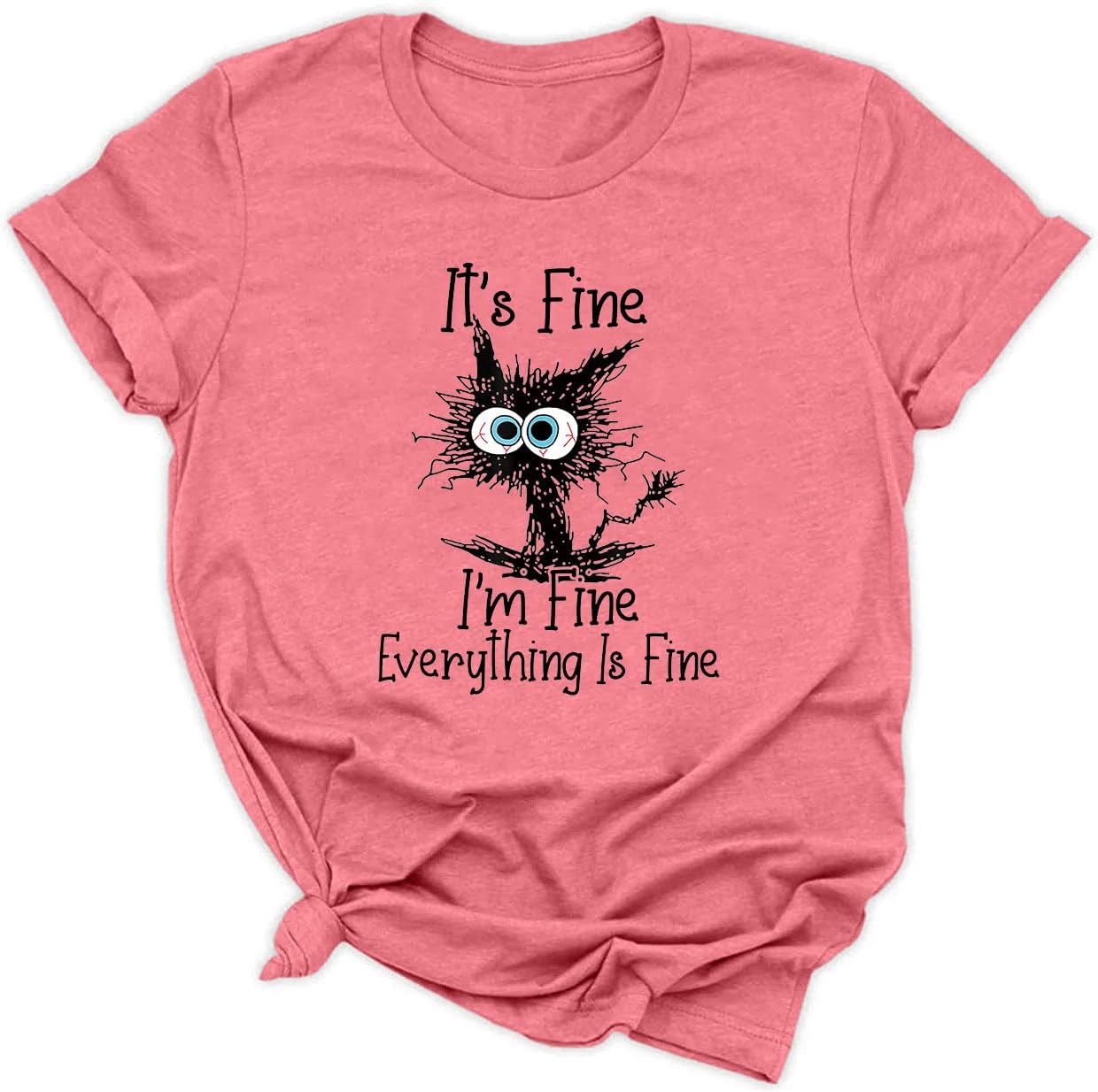 Fine Funny Cat Printed Women's Short Sleeve T-Shirt - Image 4