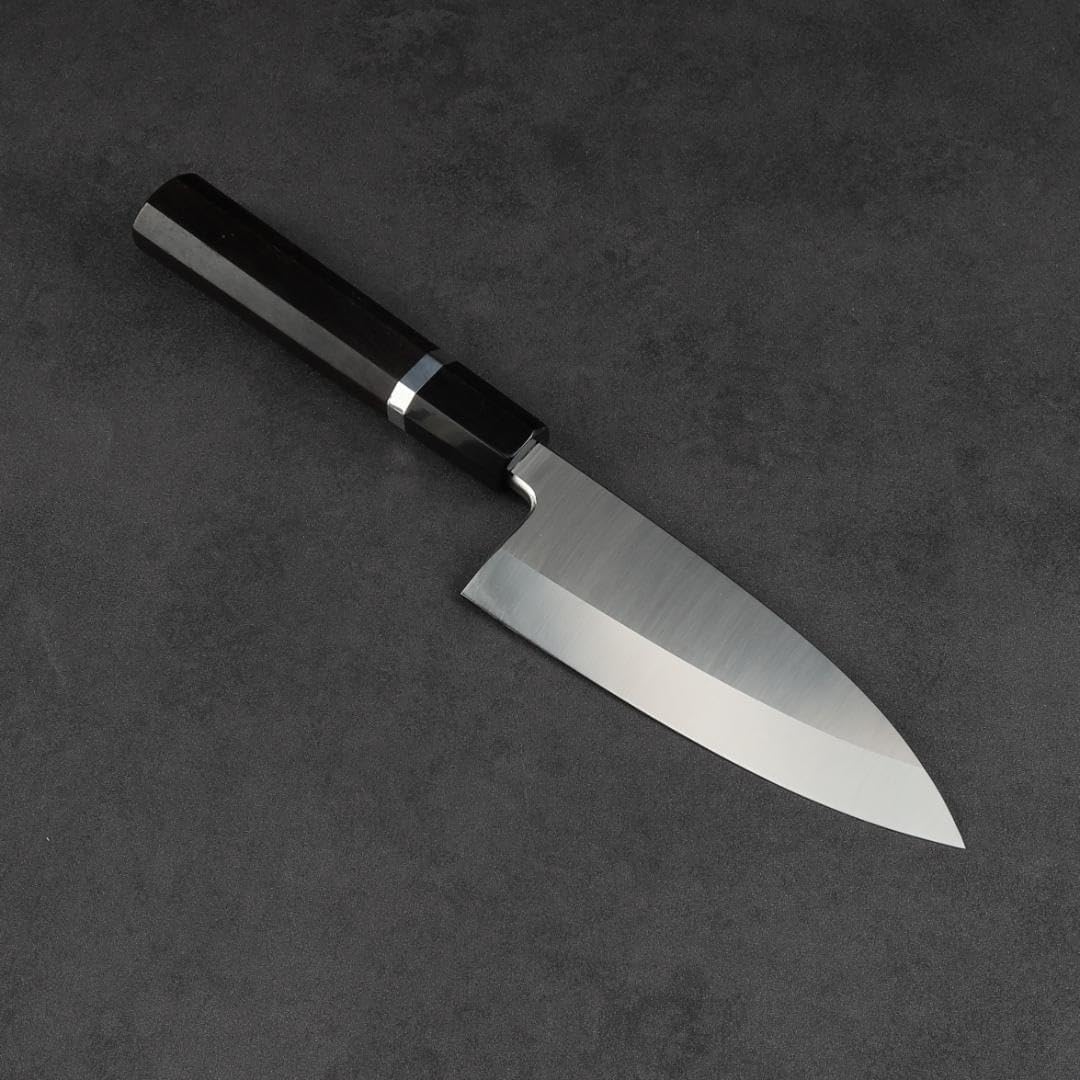 6935 出刃包丁 5寸 刺身包丁 本出刃 和包丁 黒檀黒水牛角一本銀巻八角柄 6935 出刃包丁 5寸 刺身包丁 本出刃 和包丁 黒檀黒水牛角一