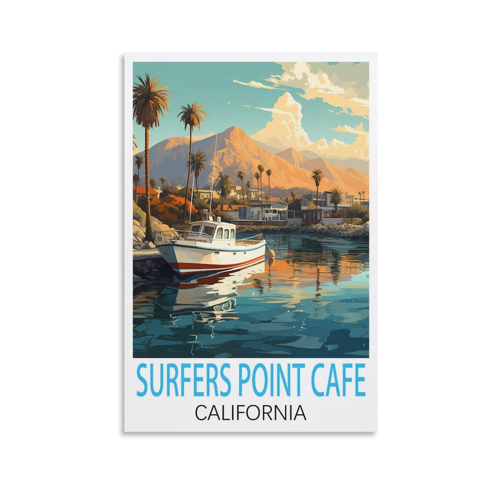 Vintage Metal Tin Signs,Surfers Point Cafe California Art Plaque Poster Wall Decor for Home Tool Room Bar Club Restaurant Cafe 20x30cm