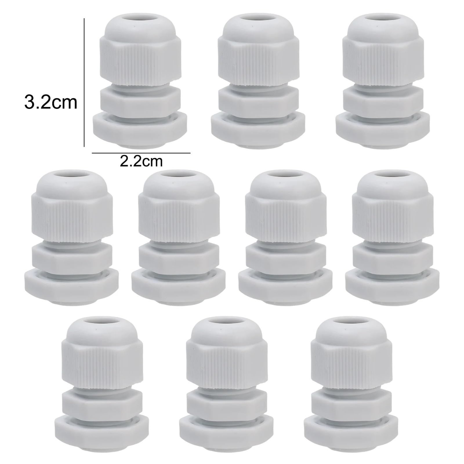 100PCS impermeabile pressacavo PG7 PG9 Nylon IP68 connettore del cavo giunti di tenuta | Connettori per cavi PA66 durevoli, impermeabile IP68, chiusura a dado, da -40 °C a 100 °C, bianco e nero