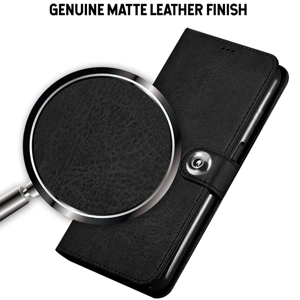 Mobcure Genuine Leather Finish Flip Back Cover Case | Inbuilt