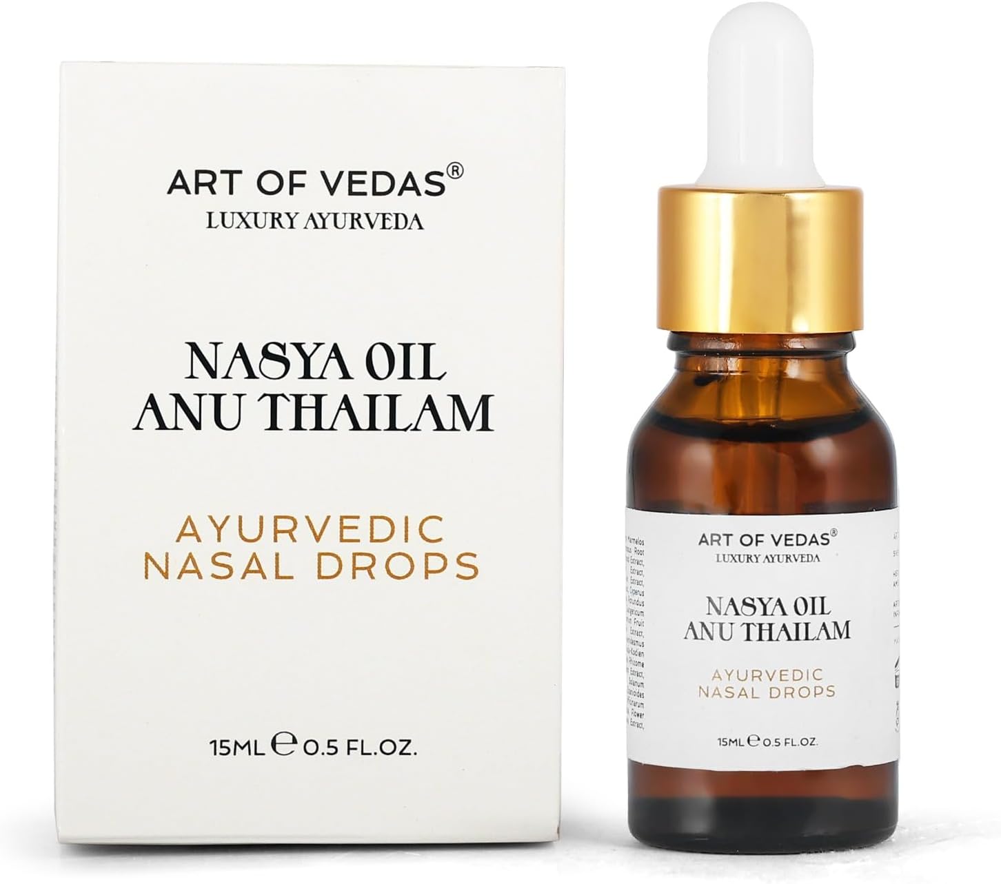 Nasya Olie/Anu Thailam – Ayurvedische Neusdruppels 15ML – Hoogwaardige Nasya Olie voor Zuivering en Welzijn, Verlichting van Allergieën en Neusverstopping, Traditionele Ayurveda Formule