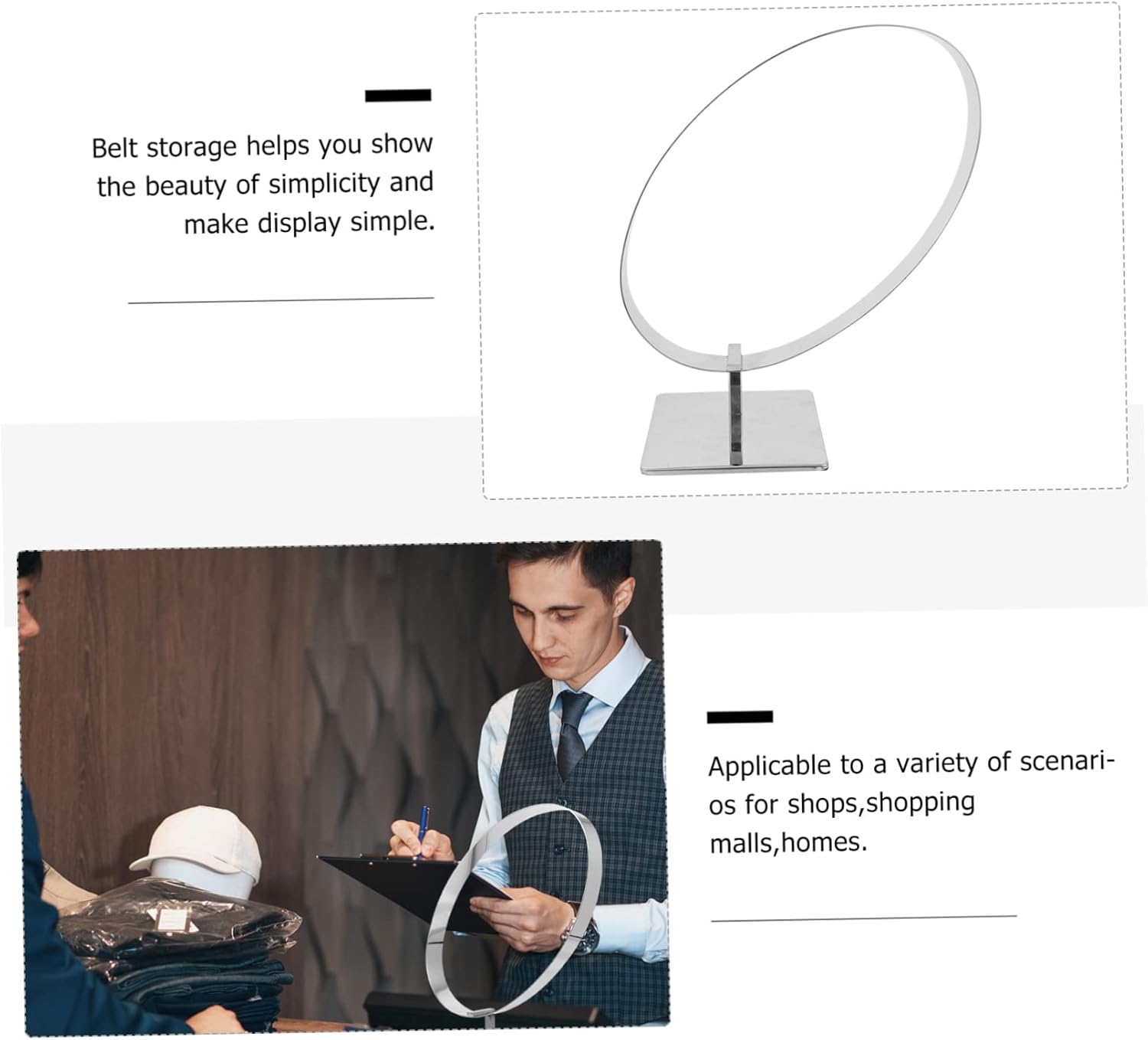 Elegant Metal Belt Rack Display Stand for Men Women Belt Storage Showing Holder Home Organization