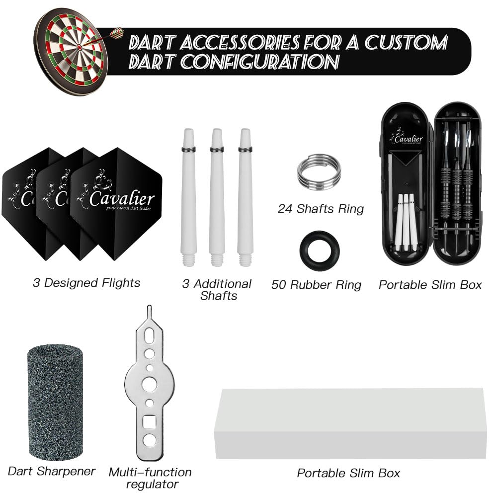 Flintronic Fléchettes Pointe Acier 23g/24g, Set de 3/6 Fléchettes avec Ailettes et Arbres