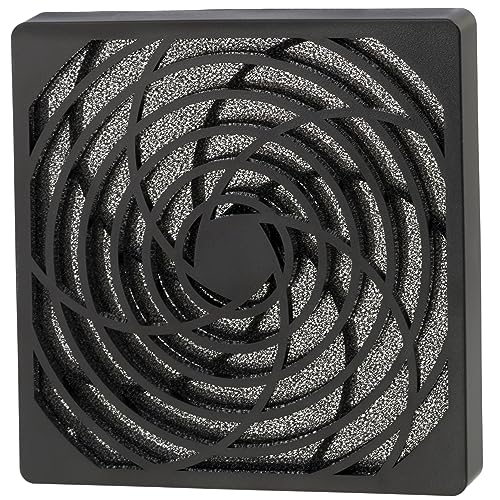 Aerzetix - C15121 - Griglia di Protezione per Ventola 120x120mm con Filtro Antipolvere per Case di Computer PC - densità del Filtro 45 ppi - in plastica - Colore Nero