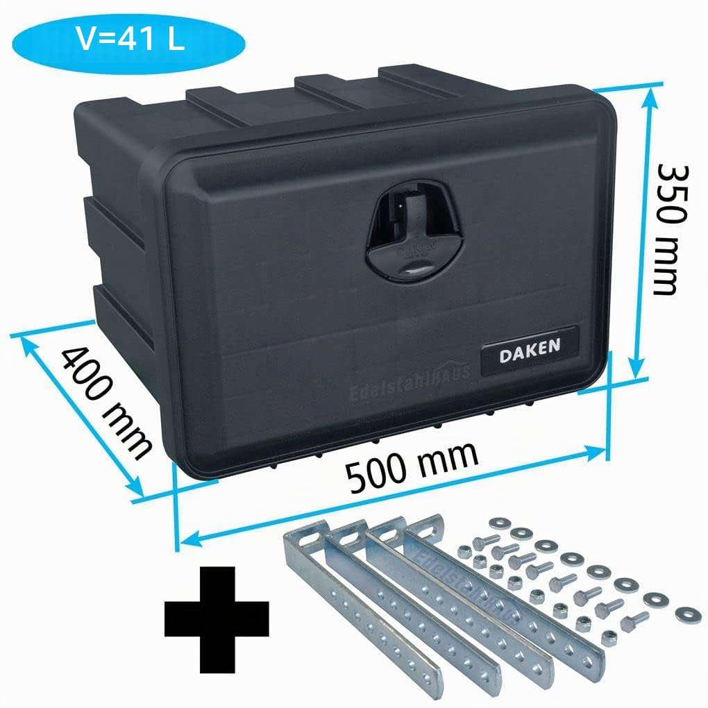 Daken J041+VH401 Boîte de rangement pour camion 500 x 350 x 400 mm + support vertical