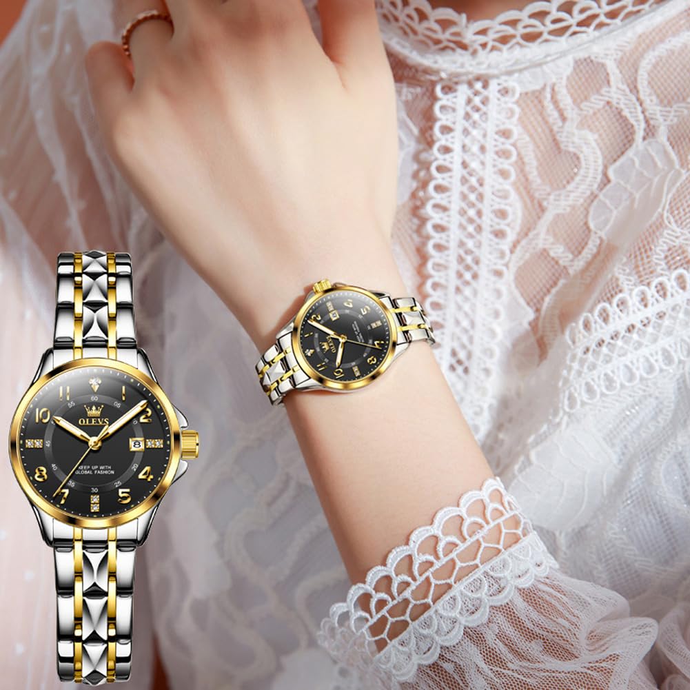 Orologio donna in acciaio inossidabile con quadrante piccolo | Quarzo analogico con finestra della data, impermeabile per uso quotidiano, stile elegante e minimalista, regalo per donna