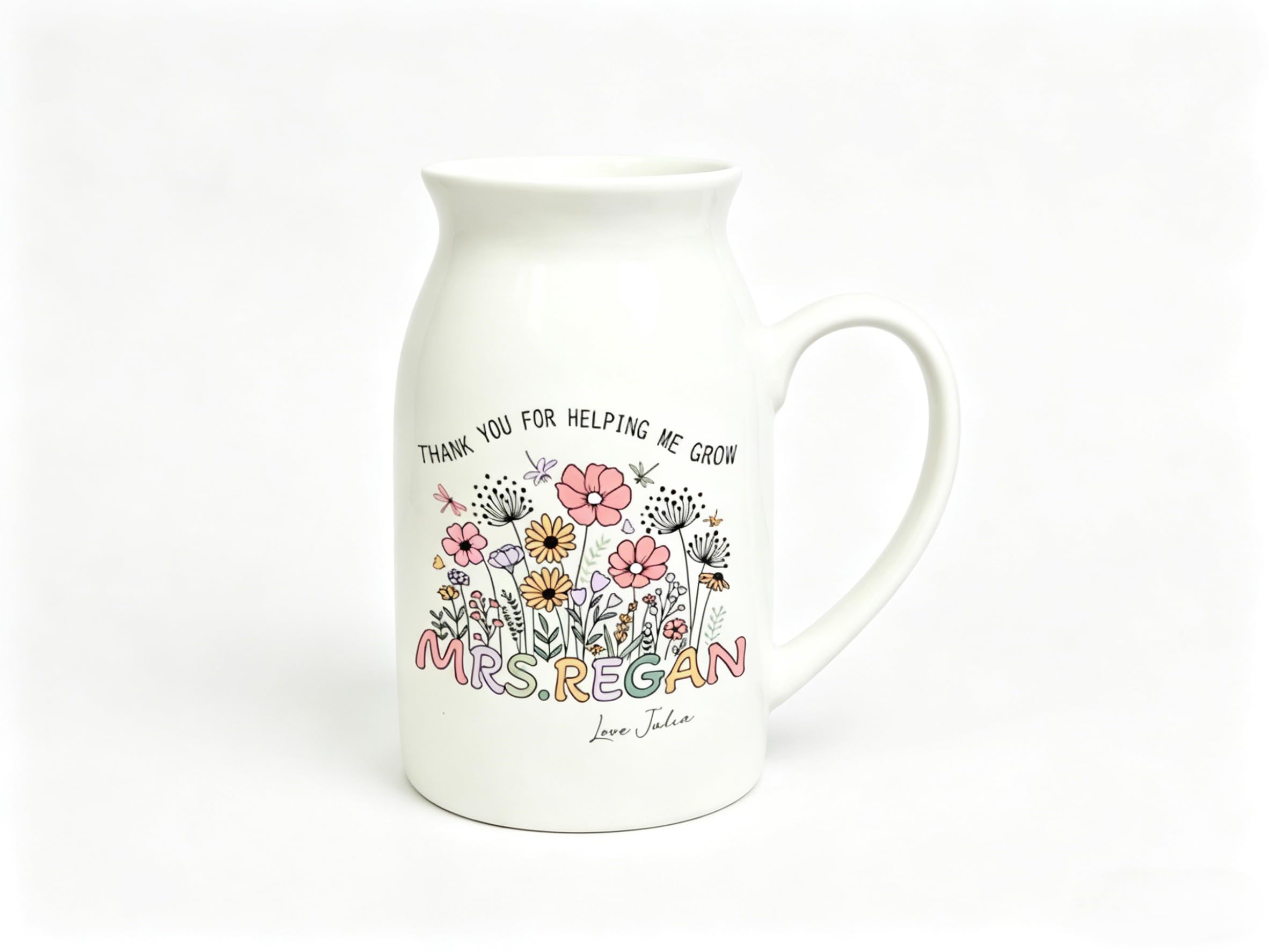 Flower Vase Thank You Teacher Gift - Personalised Graduation Appreciation