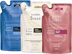 Combo Siàge Cronograma Capilar Máscaras Refil: Hair-Plastia 250g + Nutri Rosé 250g + Cica-Therapy 250g