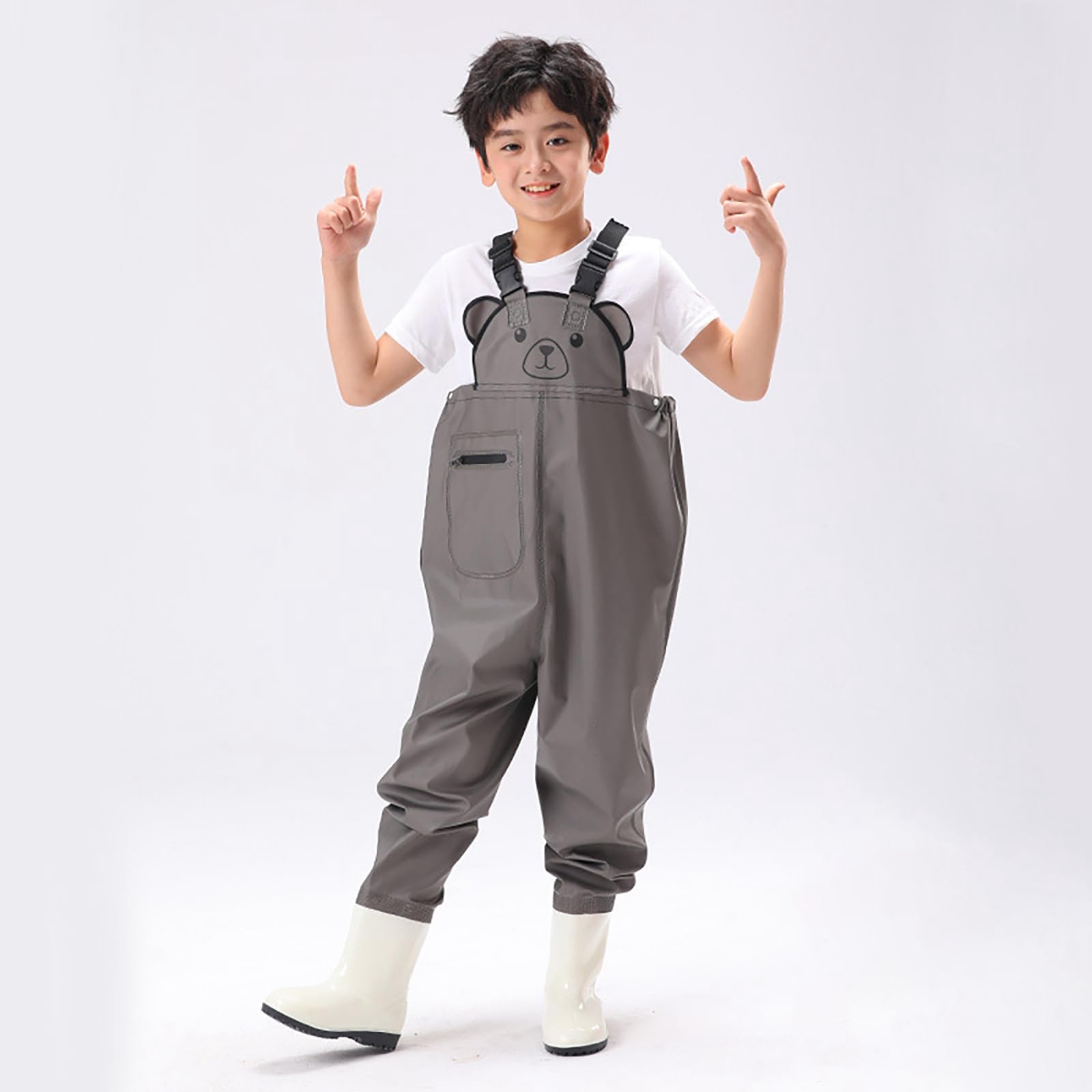 WWricotta Tuta waders con stivali per bambini, impermeabile, per caccia e pesca, taglie per piccoli, completo sicurezza/A