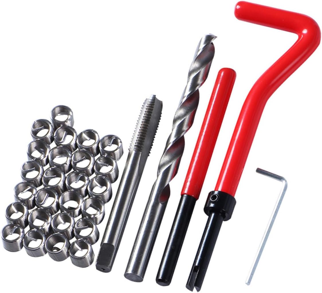 ABOOFAN 30PC Rethreading Repair Tool Kit Thread Repair Inserts for M8 Suitable for Auto and Maintenance