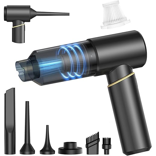 Hand Held Vacuum Cordless Rechargeable: 15000PA Powerful Suction Hand Held Car Vacuum Cleaner,1.25 lbs Lightweight & Washable Filter Air Duster and Vacuum Cleaner for Home, Car,Pets