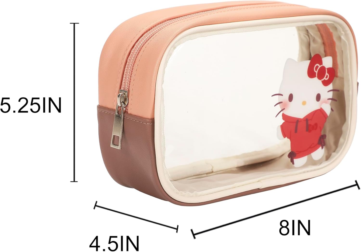 Bioworld Sanrio Hello Kitty 3-Piece Cosmetic Bag Set with Pattern Print and Zipper Closure - Image 2