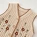 HOOLCHEAN Baby Girls Embroidered Cotton Vintage Sweater Vest Knitted Cardigan (Beige, 73: 6-12 Months)