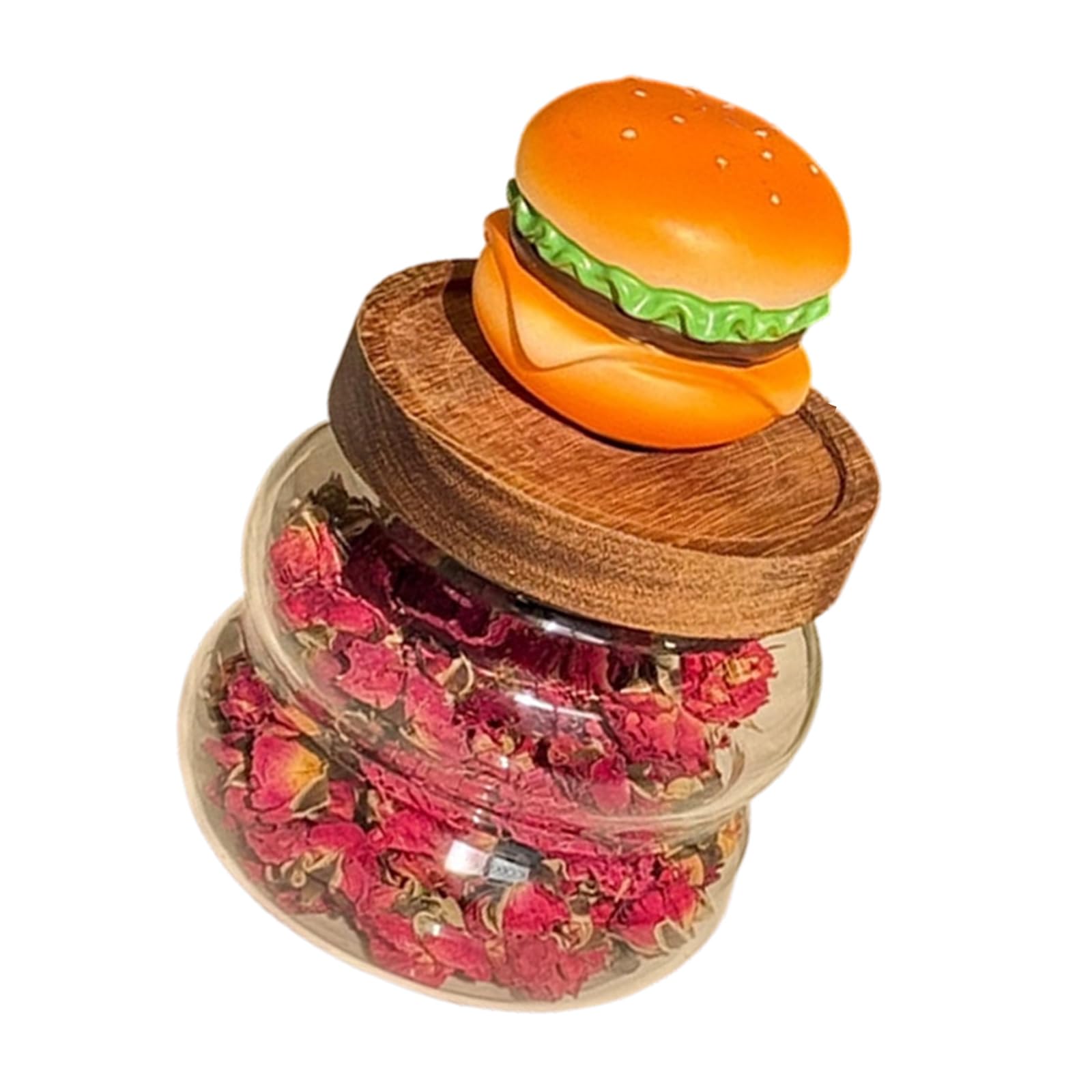 Shurhome Airtights Glass Seasoning Coffee Storage Jar with Wood Lid for Kitchen Organization Store Organization Containers