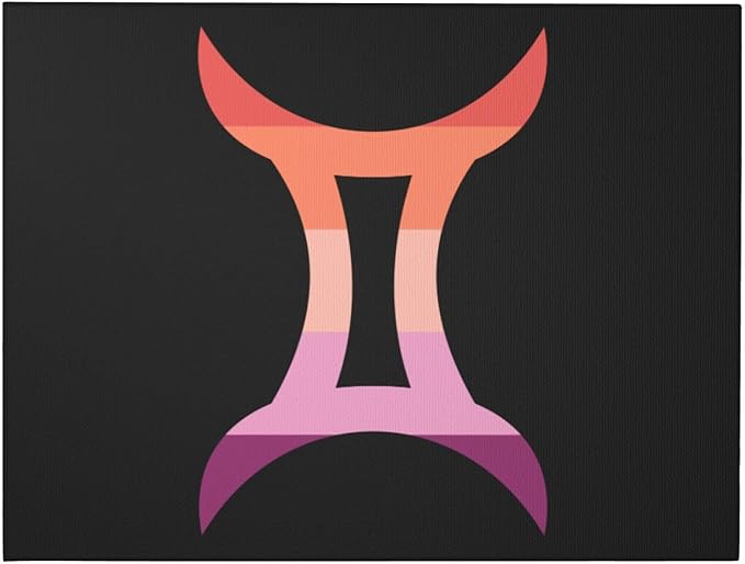 QIKLMMA Unframe Zodiac Sign Gemini Symbol Wall Art 12x16 Inch Canvas Prints Wall Decor For Home Living Room Bedroom Bathroom