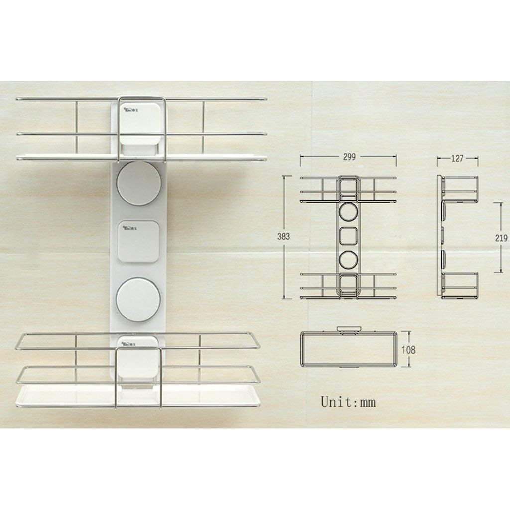 Estantes de baño exquisitos Bastidores de baño, Estante de Esquina de Ducha Colgante de Pared de baño Almacenamiento Doble Baño de Ducha de baño de Acero Inoxidable