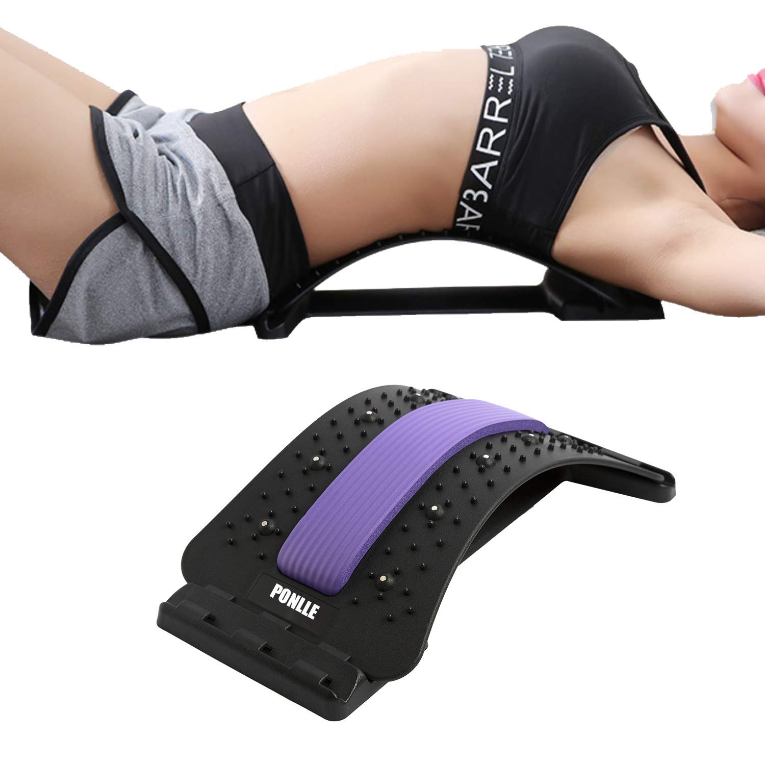 Spine Deck Back Stretcher with Magnetic Acupressure Points, Multi-Level Lumbar Stretching Device for Pain Relief,Chronic Herniated Disc,Sciatica Scoliosis, Back Stretcher for Relieve Back Pain