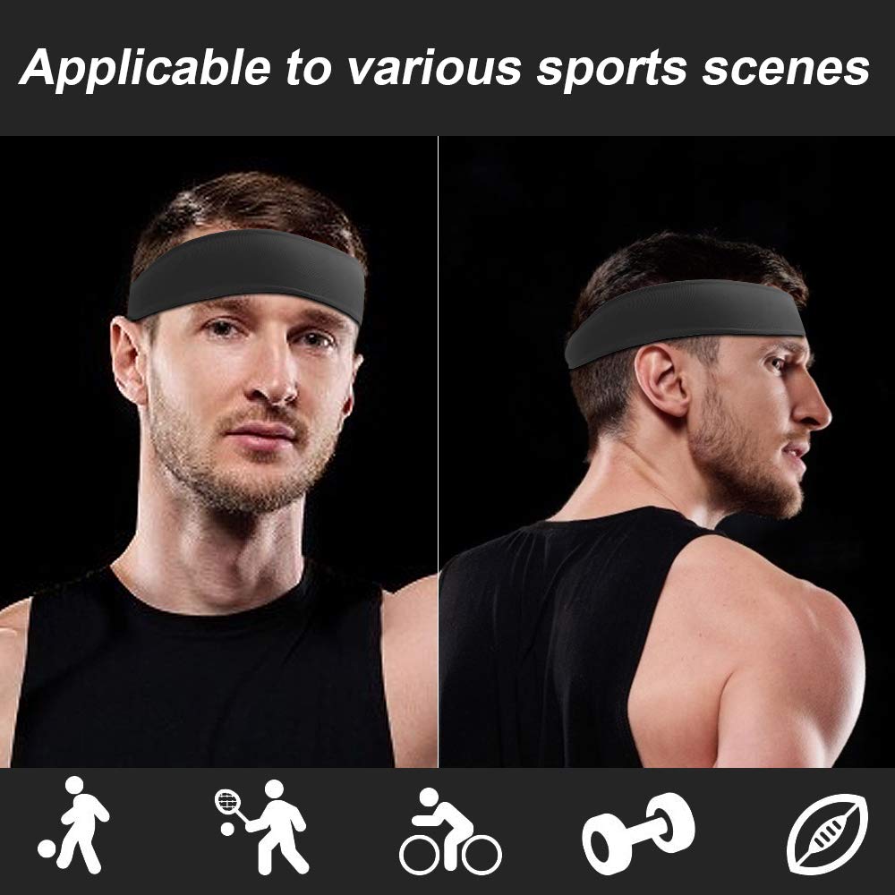 Flintronic Sport Headband, Fascia da Corsa, Antiscivolo umidità Ampia Fascia per Capelli,Fasce Antisudore, Fascia da Ginnastica per Uomini e Donne,Fascia per Sport in Esecuzione, Yoga, Jogging