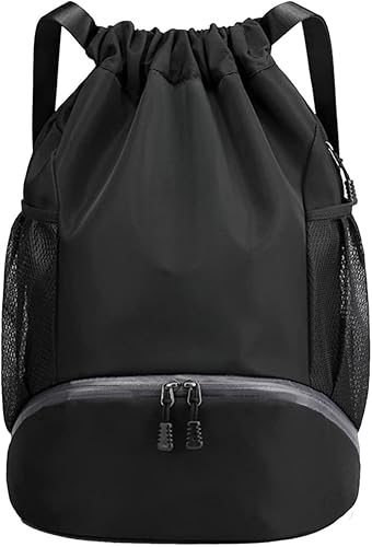 Miniatura 1 de Mochila de fútbol, bolsa de fútbol, mochila con cordón para hombres y mujeres, mochila para gimnasio, baloncesto, voleibol, fútbol con compartimento
