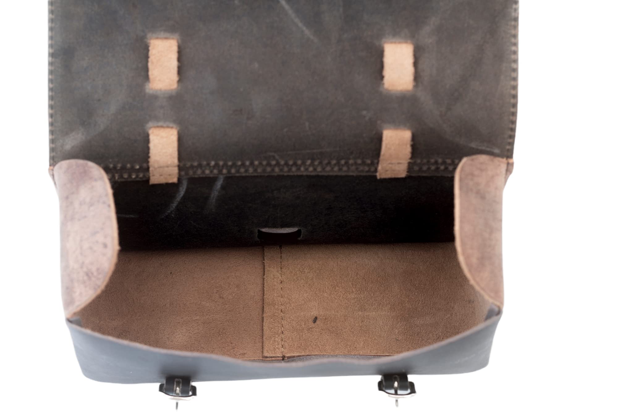 Set 2 In 1 Borse In Vera Pelle Per Bici – Borsa Da Telaio + Borsa Da Sella/Manubrio, Marrone Vintage, Fatto A Mano