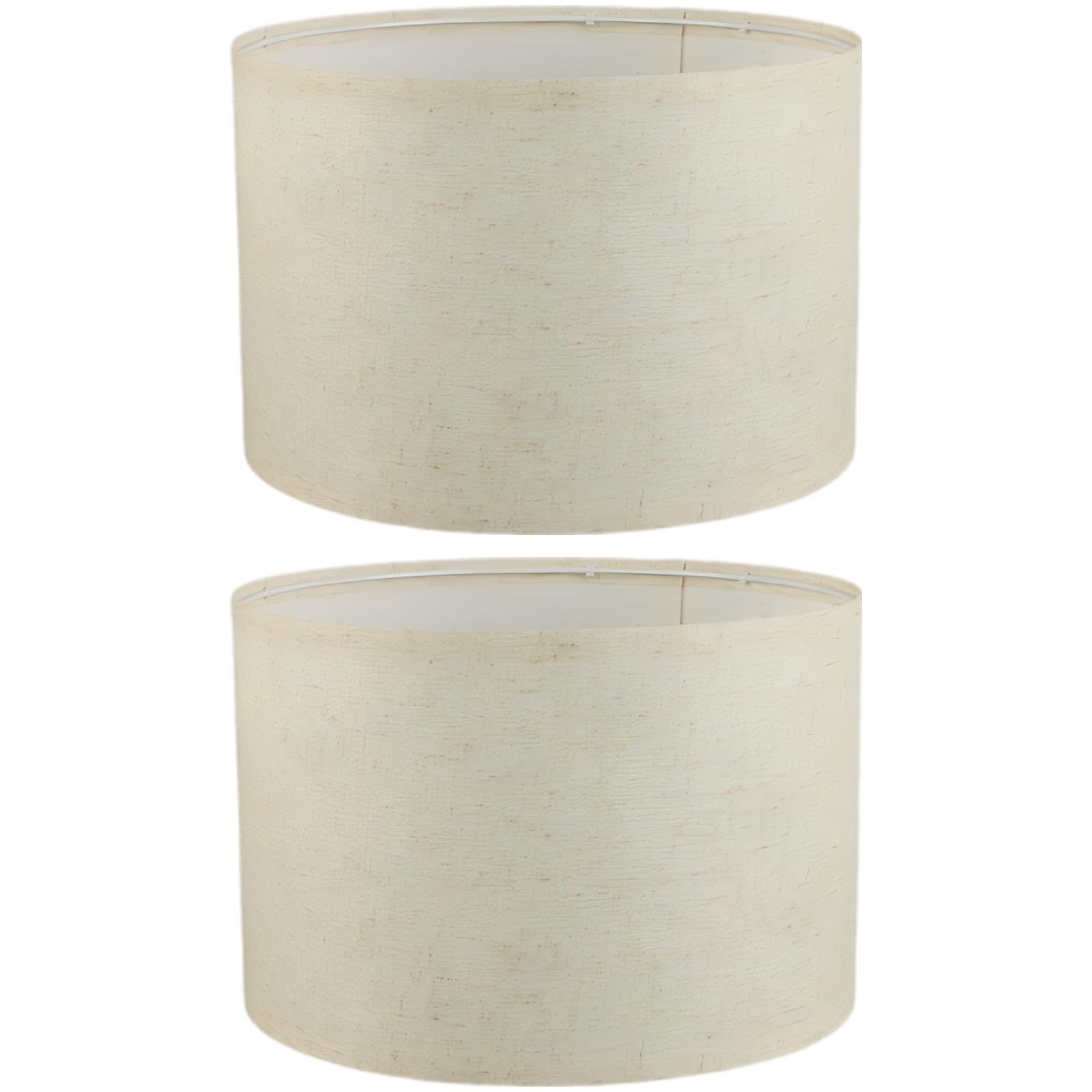 Zestaw abażurów do lamp bębnowych z tkaniny lnianej, E27, beżowy klosz cylindryczny z metalową ramą, 30 x 20 cm, do lamp stołowych, wiszących opraw oświetleniowych, 2 szt