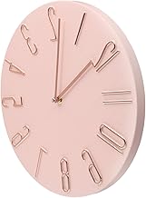 Reloj de pared minimalista de 12 pulgadas, perfecto para cualquier habitación con números grandes para un fácil acceso a la hora (rosa)