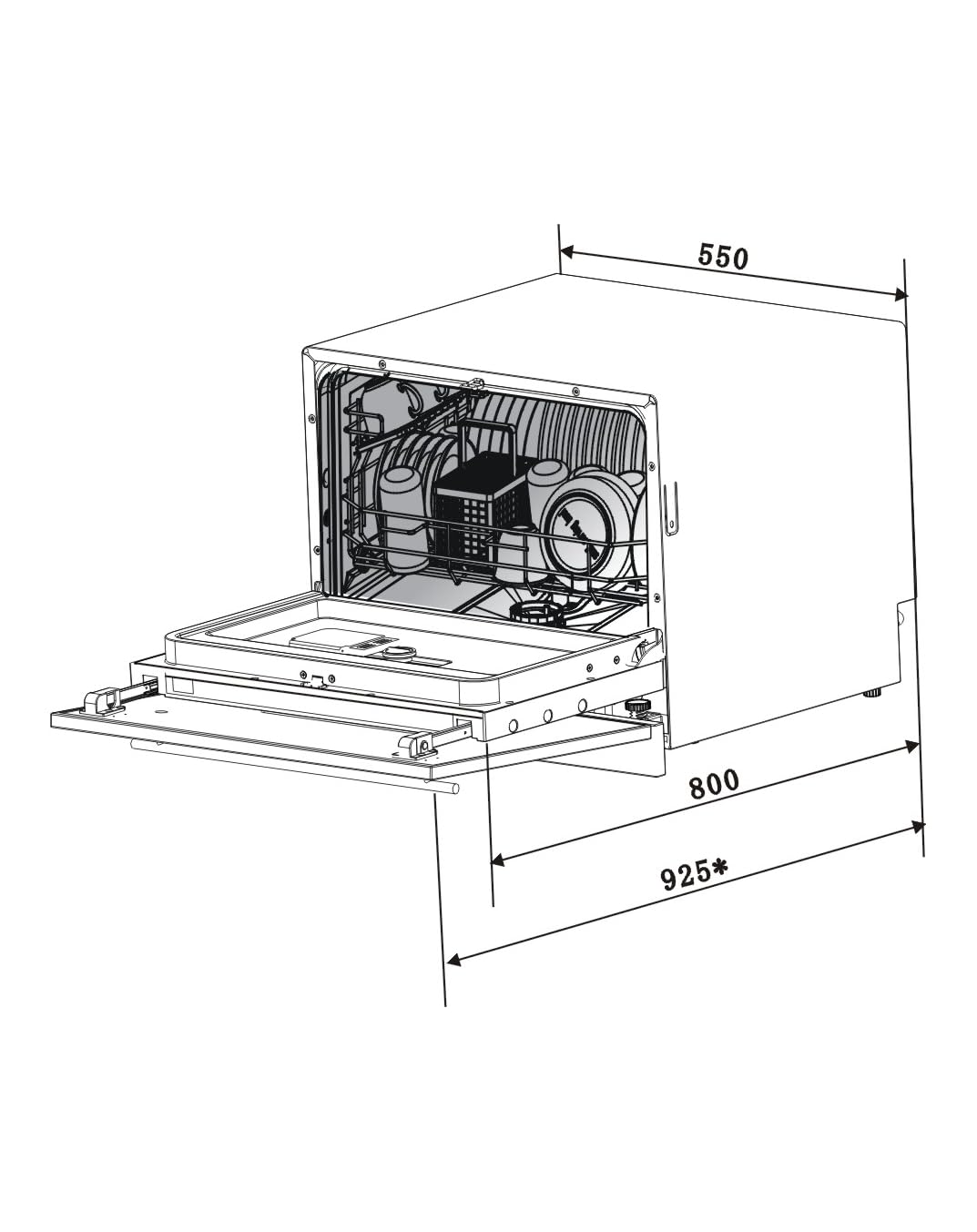 PKM Einbau Geschirrspüler GS6-6FI2 | Vollintegriert | Platz für 6 Gedecke | Startzeitvorwahl | 6 Programme | Höhe 46 cm | Breite 55 cm | Überlaufschutz