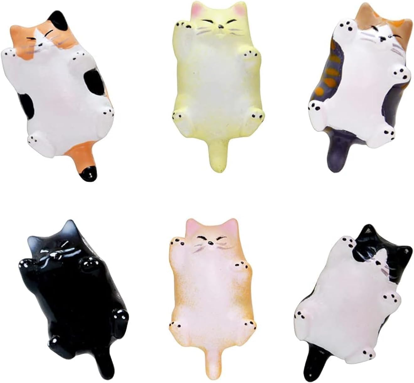 Yalucky Cat Fridge Magnets Cute Magnets Funny Kitty Kitchen Decor Refrigerator Magnets Ornament Perfect Whiteboard Map Notes Calendar Magnets for School Classroom Office 6pcs