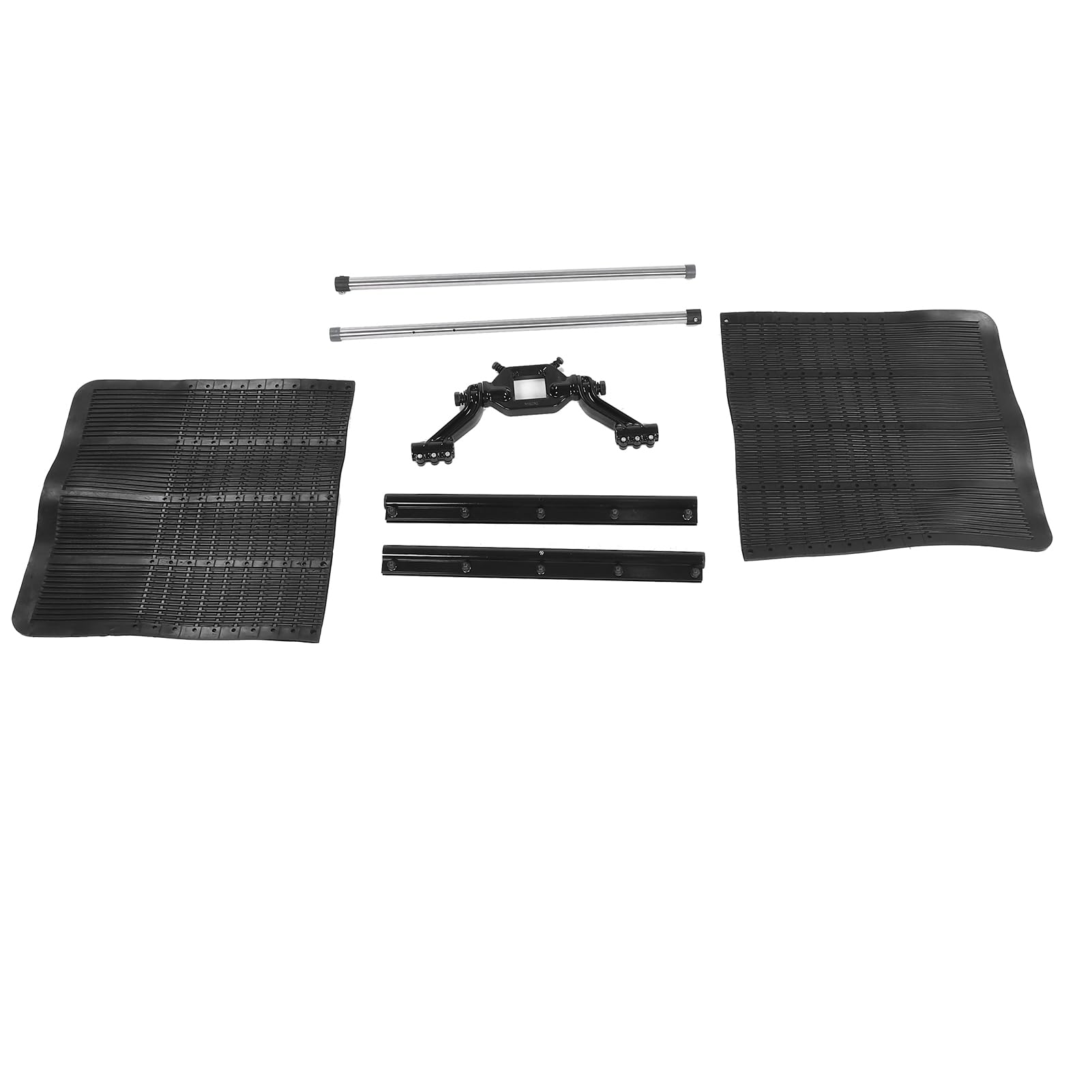 Fockety Aletas de Enganche de Acero Inoxidable, Aletas de Goma Gruesas con Soportes Forjados Ajustables de 67,25 a 97 Pulgadas de Ancho, sin Instalación de Taladro, con Pasadores de