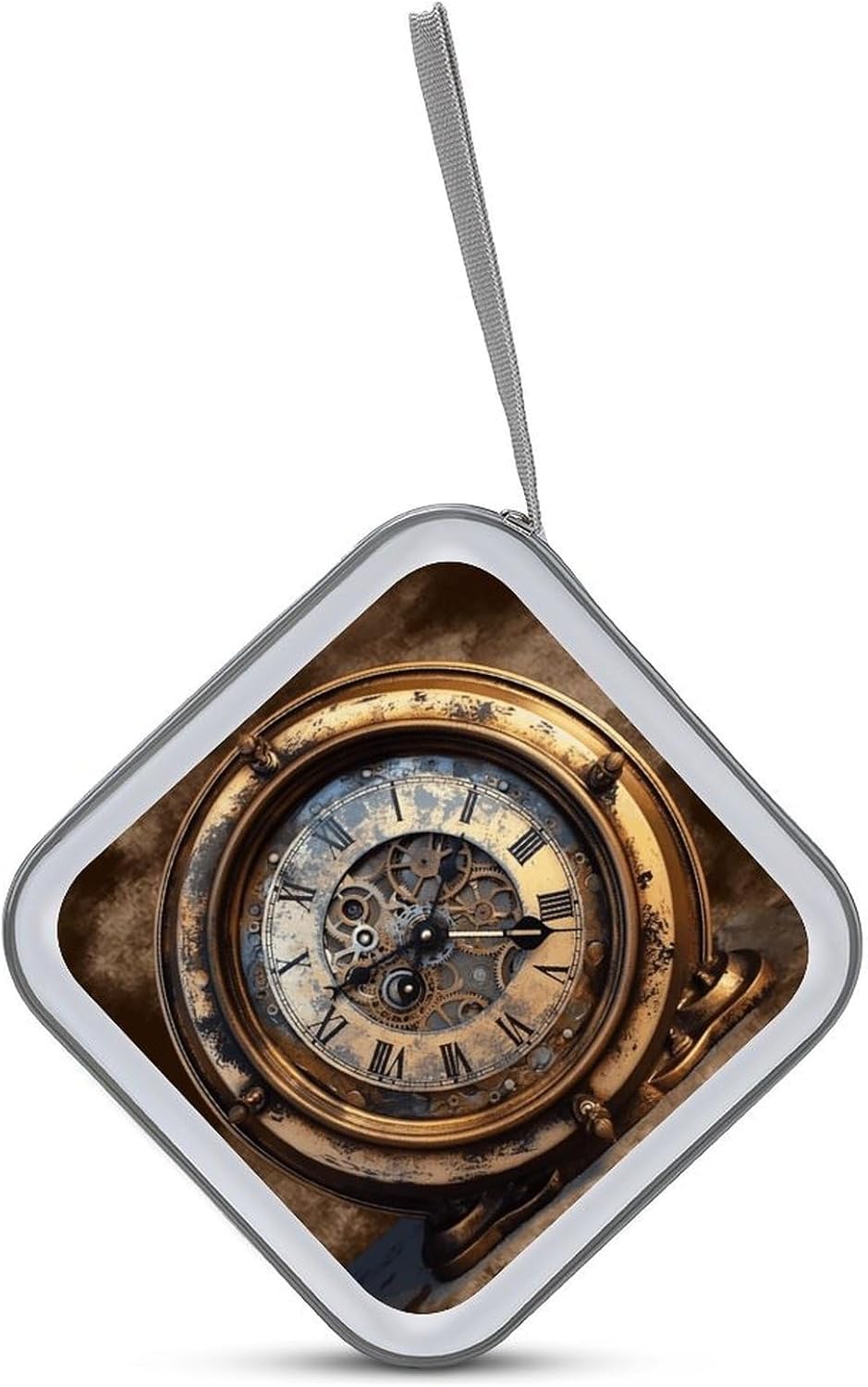 Steampunk Clock CD Case Holder Hard Plastic DVD Case Storage Holders 40 Capacity Large Storage Disc Wallet Bag Portable Zipper CD/DVD Wallet Holder Organizer for Car Home Travel