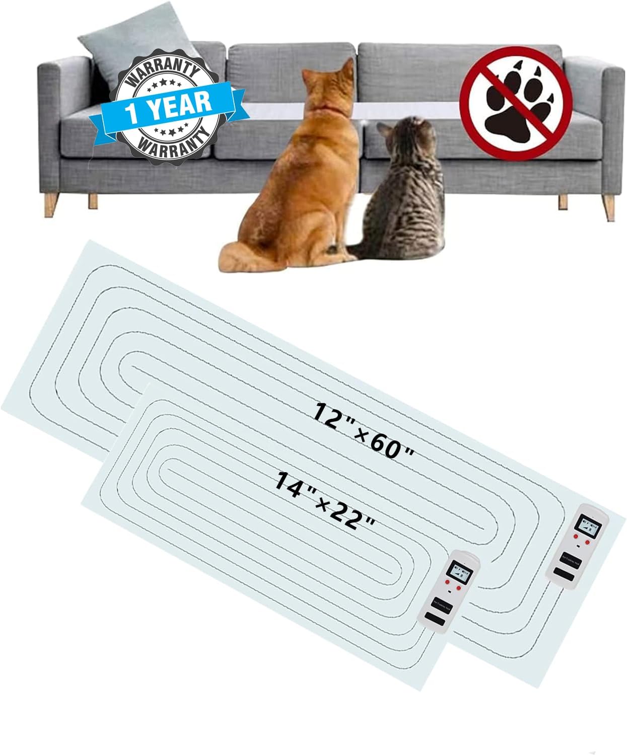 SEERWAY Scat Pet Shock Mat 2 Packs, Shock Pads for Dogs