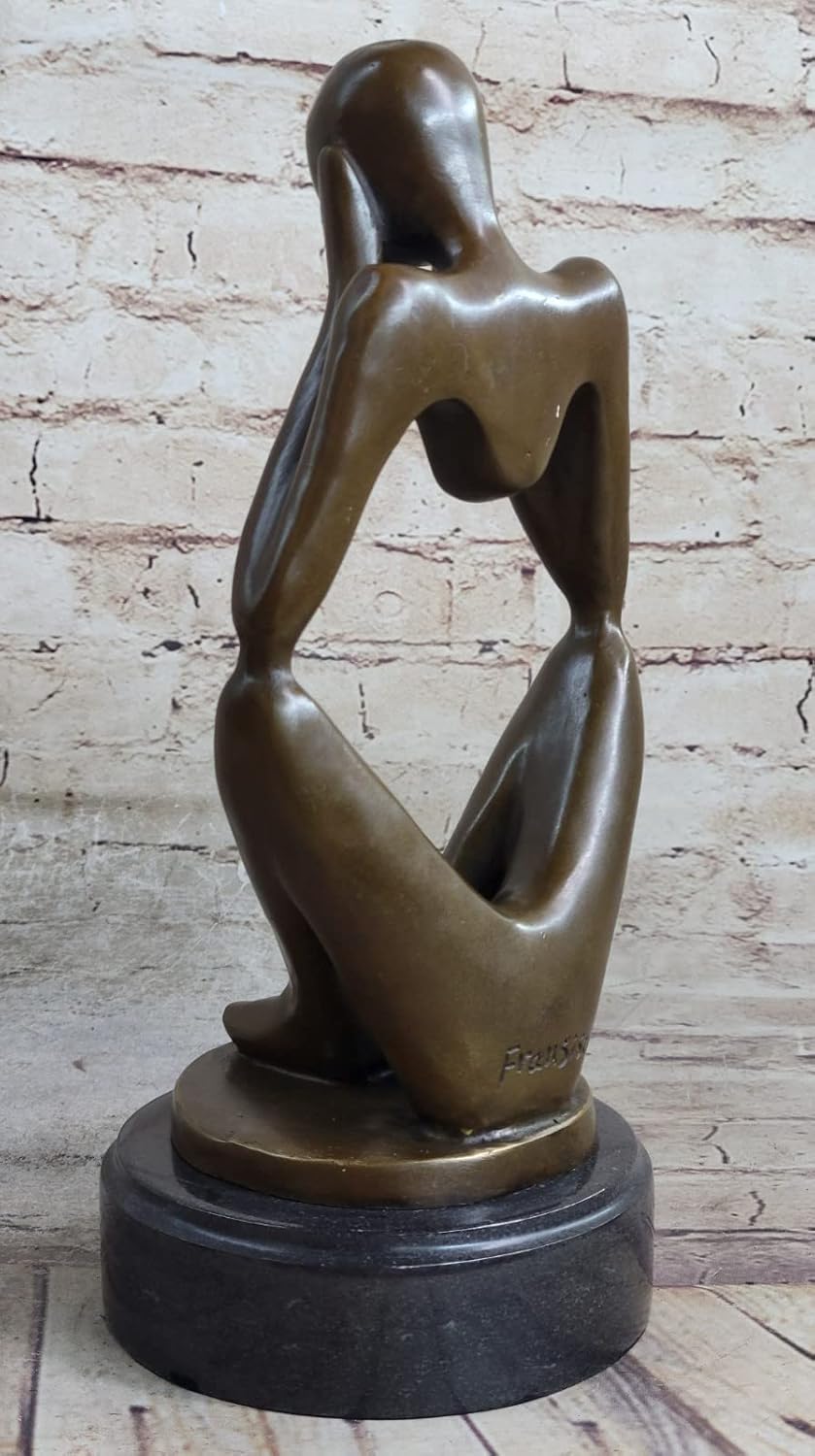 Bronze Modern Art Nude Man Bust Sculpture Marble Base Figurine Figure Decor Sale by Think Bronze Decorative Handmade Gift