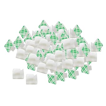 MERISHOPP 100PCS Cable Clips Holder Clamps Wire Management for Office Home Accessories White | Computers/Tablets & Networking | Computer Cables & Connectors | Cable Ties & Organizers