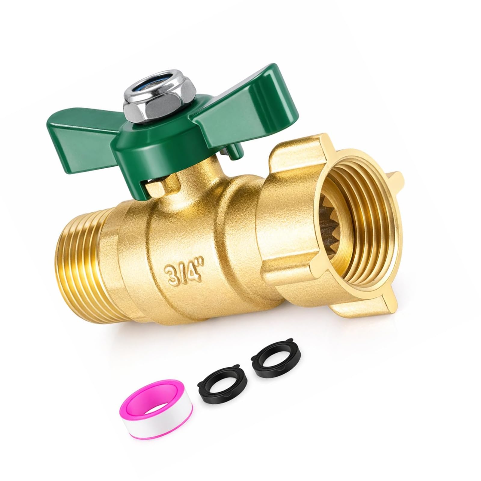 Duty Brass Garden Hose Shut Off Valves Full Flows Water Hose Connector with 360 Degree Swivels Joint Water Valves