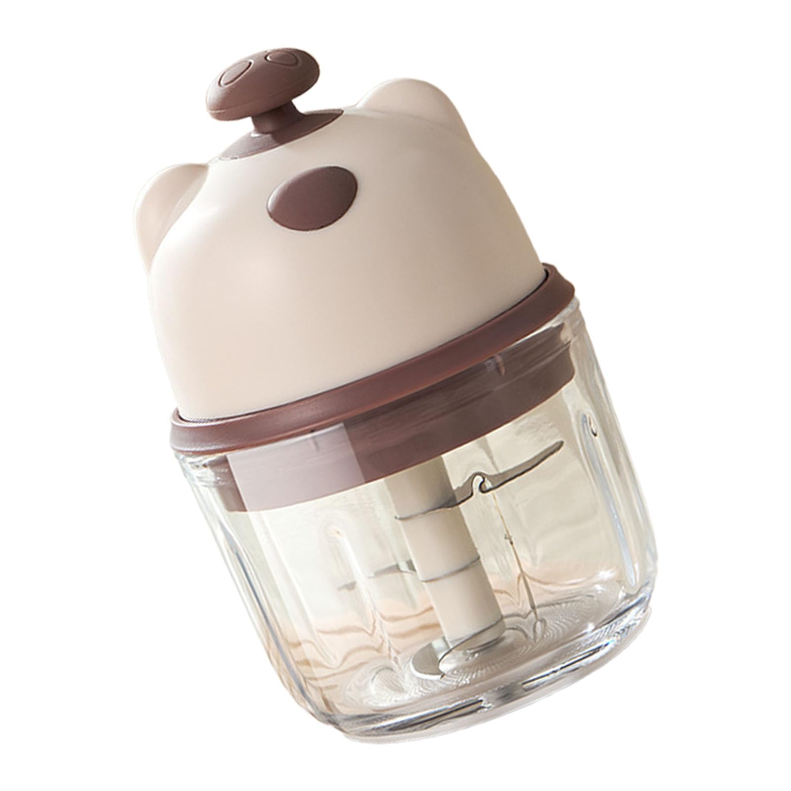 Procesador de alimentos portátil de 350 ml, 3 recipientes de vidrio inoxidables recargables para condimentos de ajo, molino eléctrico de plantas