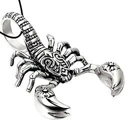 Colar com pingente de escorpião grande punk gótico escorpião para homens, colares de escorpião, joias de Halloween