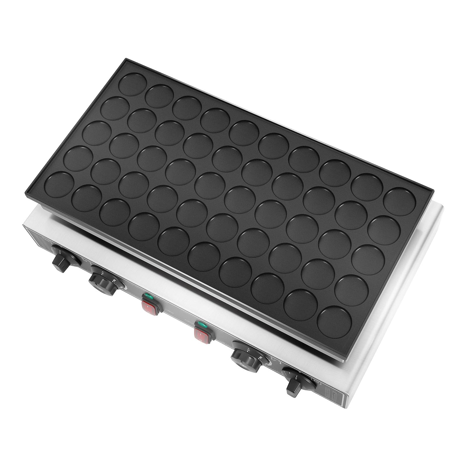 Mini máquina para panqueques de 1800 W, mini tortitas, rango de temperatura de 50 – 300 ℃, máquina para panqueques de 50 agujeros en cocinas y restaurantes