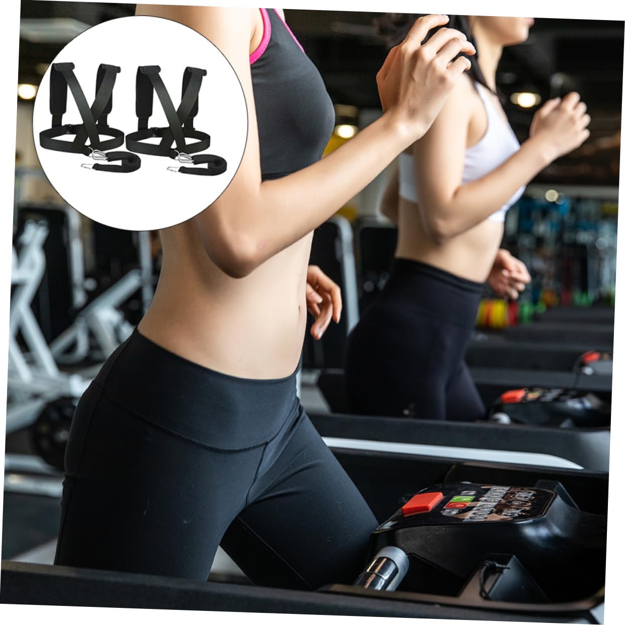 2pcs Sled Harness Weight Bearing Shoulder Straps Fitness Training Belt with Metal Buckles for Running Speed Strength Training Outdoor Sled Pulling