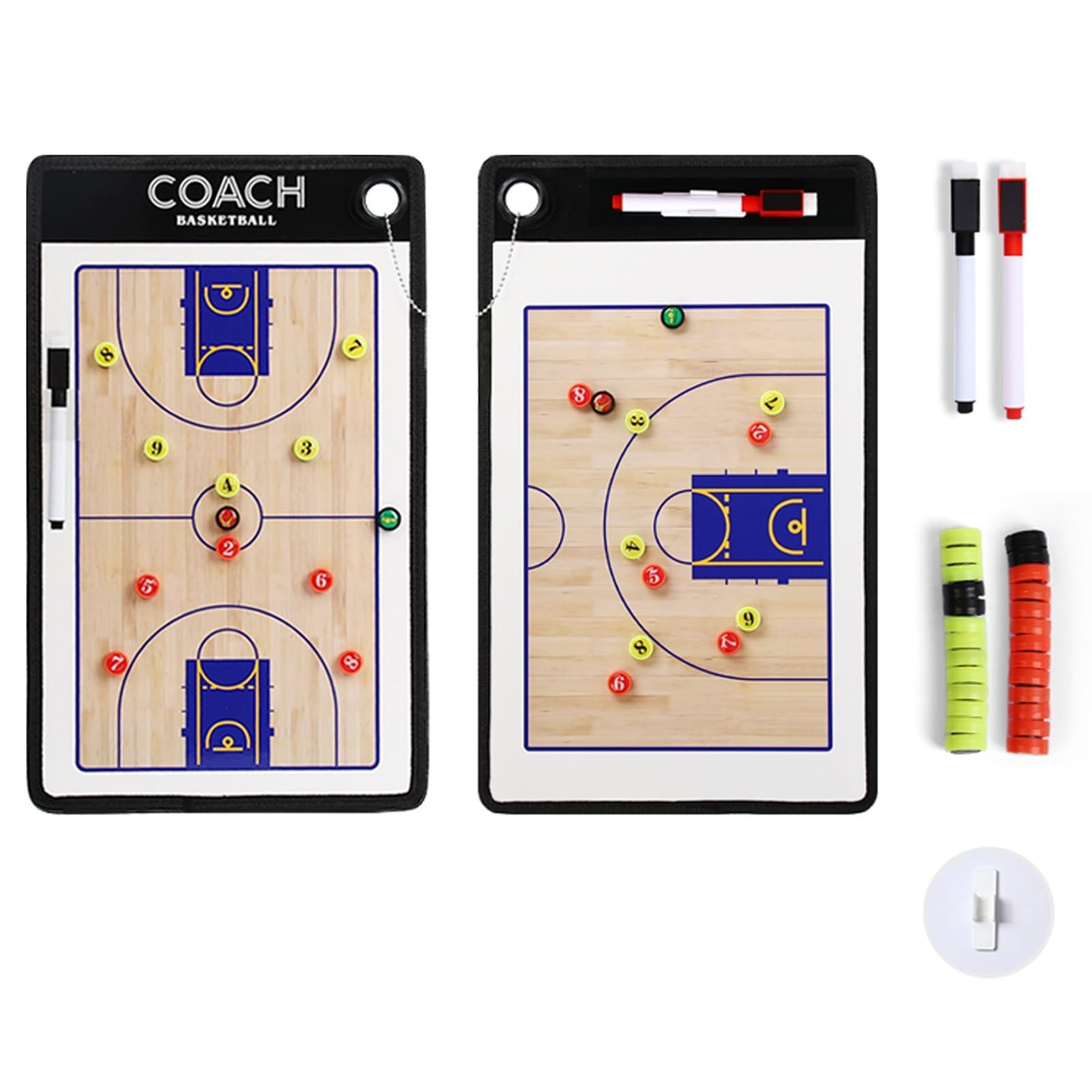 Piłkarska Tablica Trenerska Suchościeralna, Koszykarska Tablica Trenerska | W Zestawie 2 Mazaki Suchościeralne, Dwustronna, Poprawia Skuteczność Drużyny(Basketball)