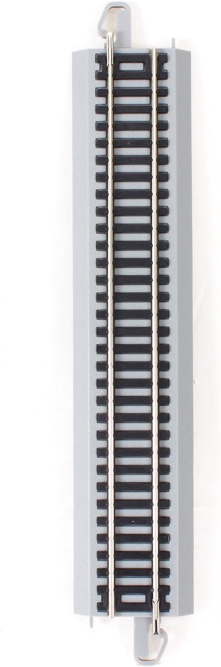 Bachmann Trains - Snap-Fit E-Z Track 9” Straight Track (4/card) - Nickel Silver Rail With Gray Roadbed - HO Scale