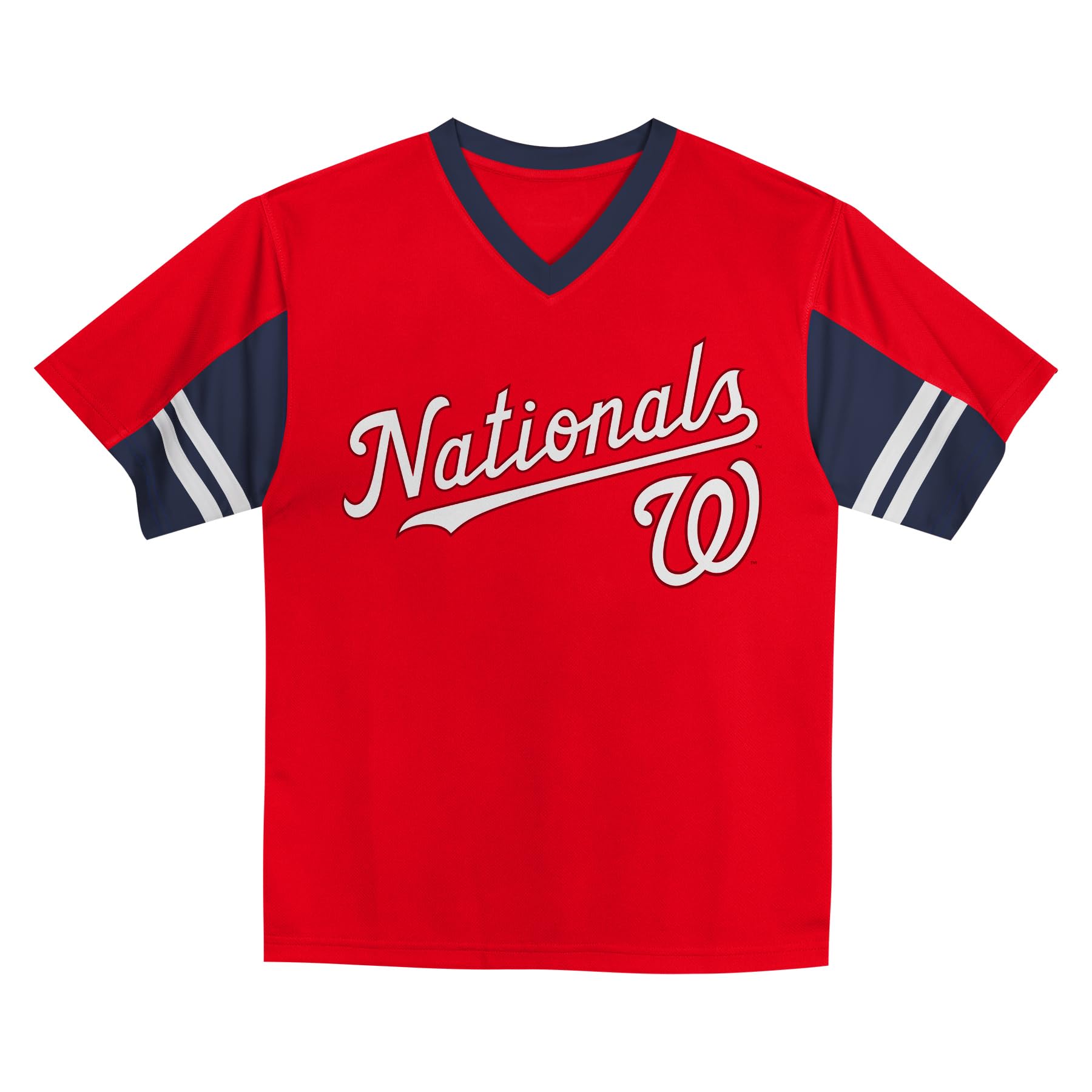 MLB Toddler 2T-4T Officially Licensed Team Color Primary Logo Baseball Fashion Top V-Neck Jersey — view 31