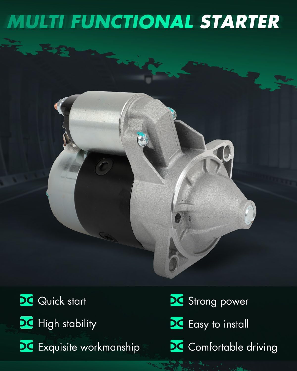SCITOO Starter Motor fit for Nissan 410 1965 L4 1.3L 1299cc 79cid,for Nissan 411 1965-1967 L4 1.3L 1299cc 79cid,for Nissan CEF 1975-1981 All H20 Engine Replacement Starter 16210,16201